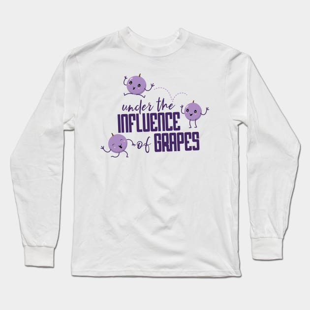 Under the Influence of Grapes Long Sleeve T-Shirt by Jitterfly